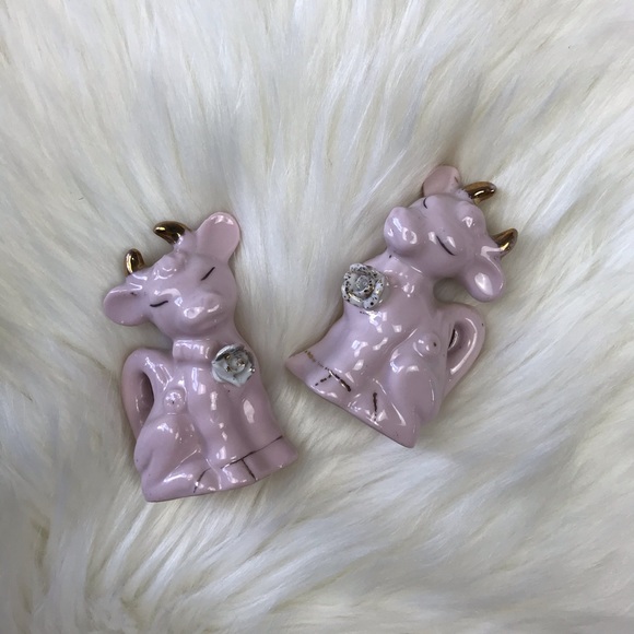 Vintage Other - Vintage Japan Pink Cow Shaker Set